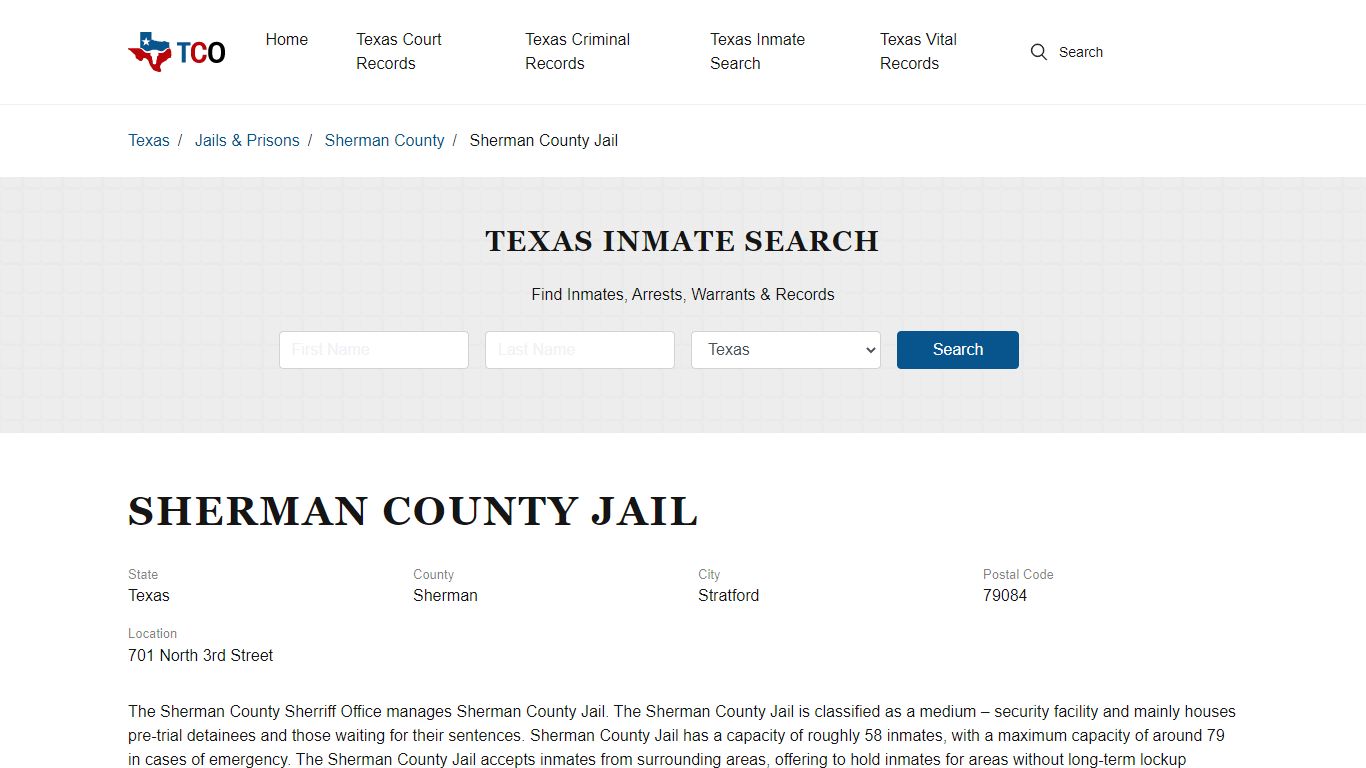 Sherman County Jail - txcountyoffices.org
